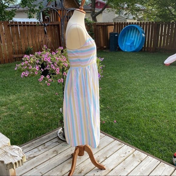 Earth Angel Nasty Gal Dress Pastel Stripe Midi - Picture 9 of 14